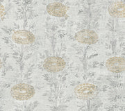 French Marigold Wallpaper- White/Gold - Double Roll