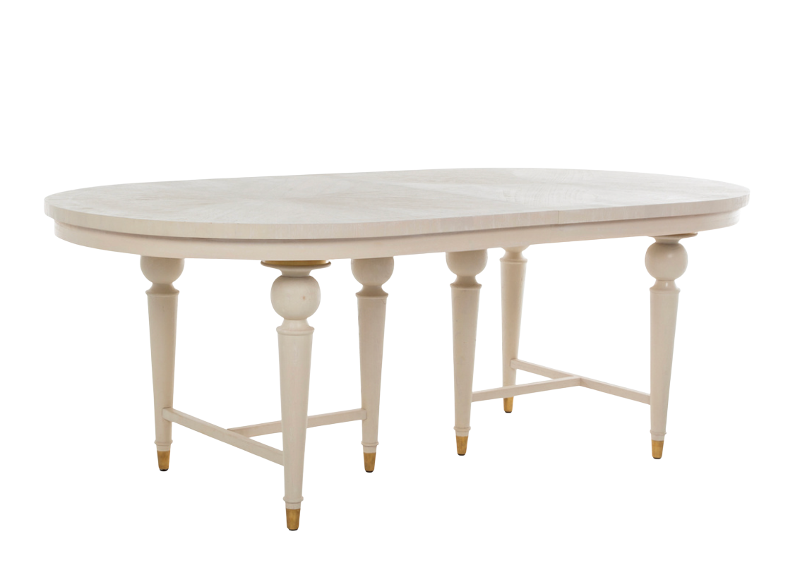 Rosemary Dining Table - Cerused White Stained Gold