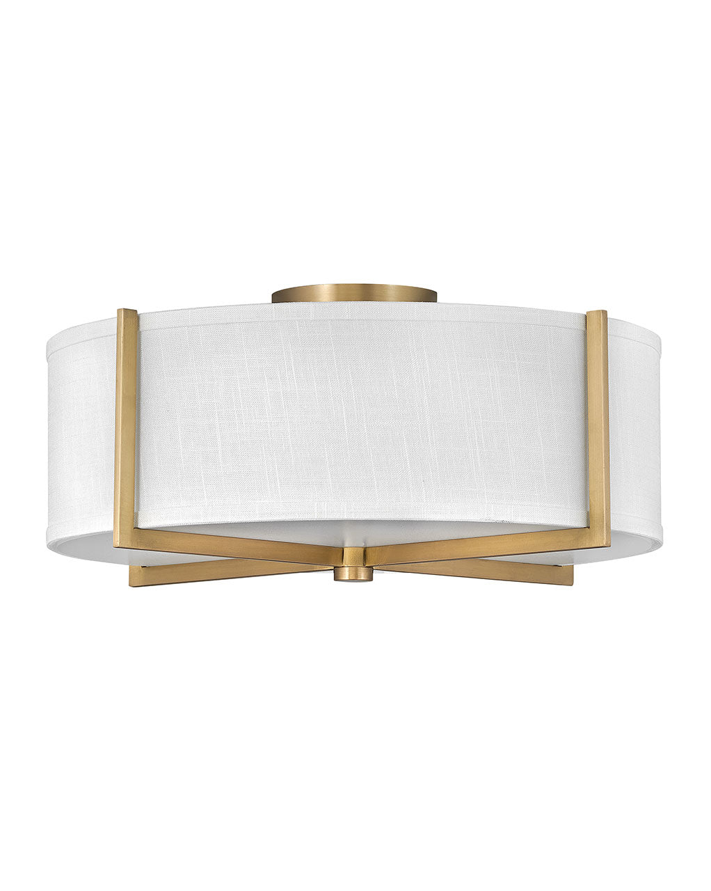 Hinkley - 41708HB - LED Semi-Flush Mount - Axis Off White - Heritage Brass