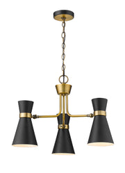 Z-Lite - 728-3MB-HBR - Three Light Chandelier - Soriano - Matte Black / Heritage Brass
