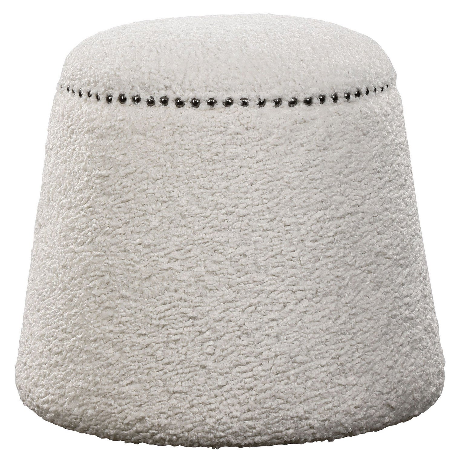 Uttermost - 23574 - Ottoman - Gumdrop - Black Nickel