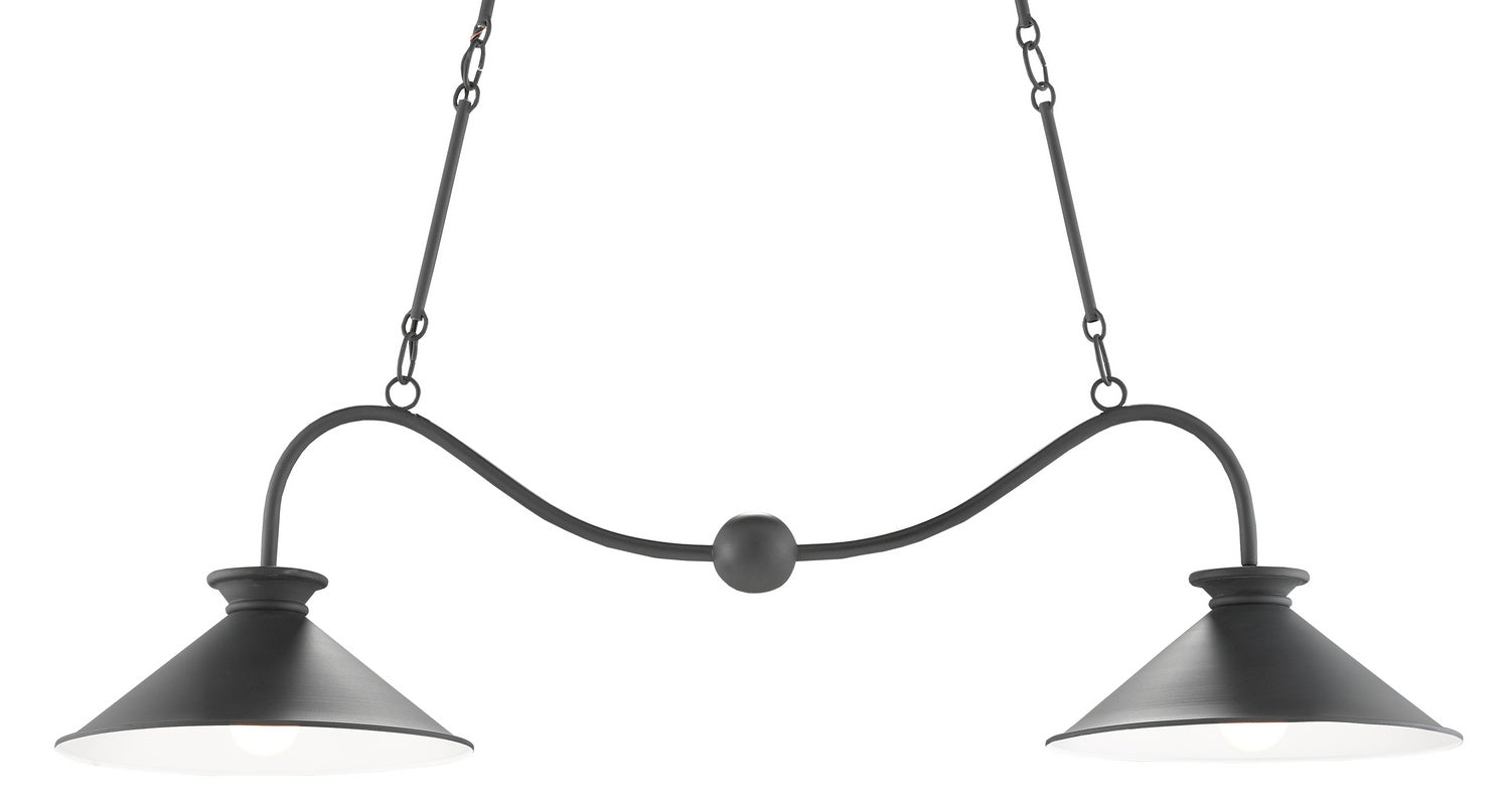 Currey and Company - 9000-0533 - Two Light Chandelier - Black Bronze/Sugar White