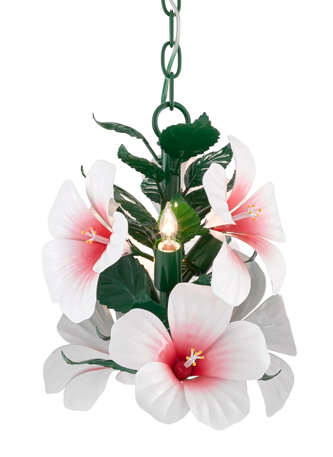 Currey and Company - 9000-0657 - Three Light Chandelier - Glossy White/Pink/Green