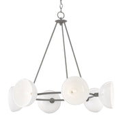Currey and Company - 9000-0728 - Six Light Chandelier - Hiroshi Gray/White