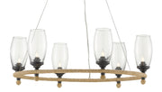 Currey and Company - 9000-0738 - Six Light Chandelier - French Black/Natural Rope