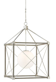 Currey and Company - 9000-0808 - One Light Chandelier - Contemporary Silver Leaf/Chateau Gray