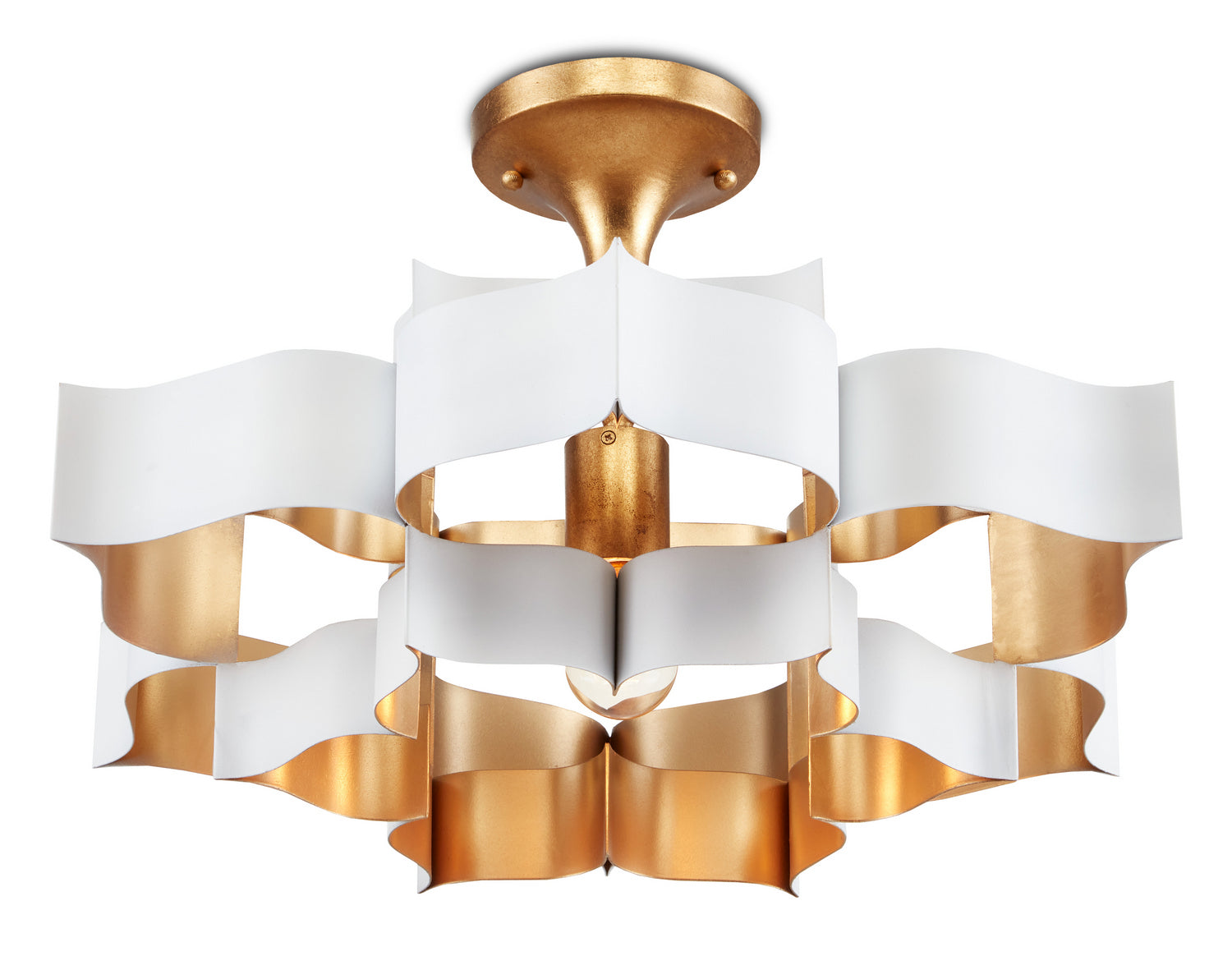 Currey and Company - 9000-0856 - One Light Chandelier - Sugar White/Contemporary Gold Leaf