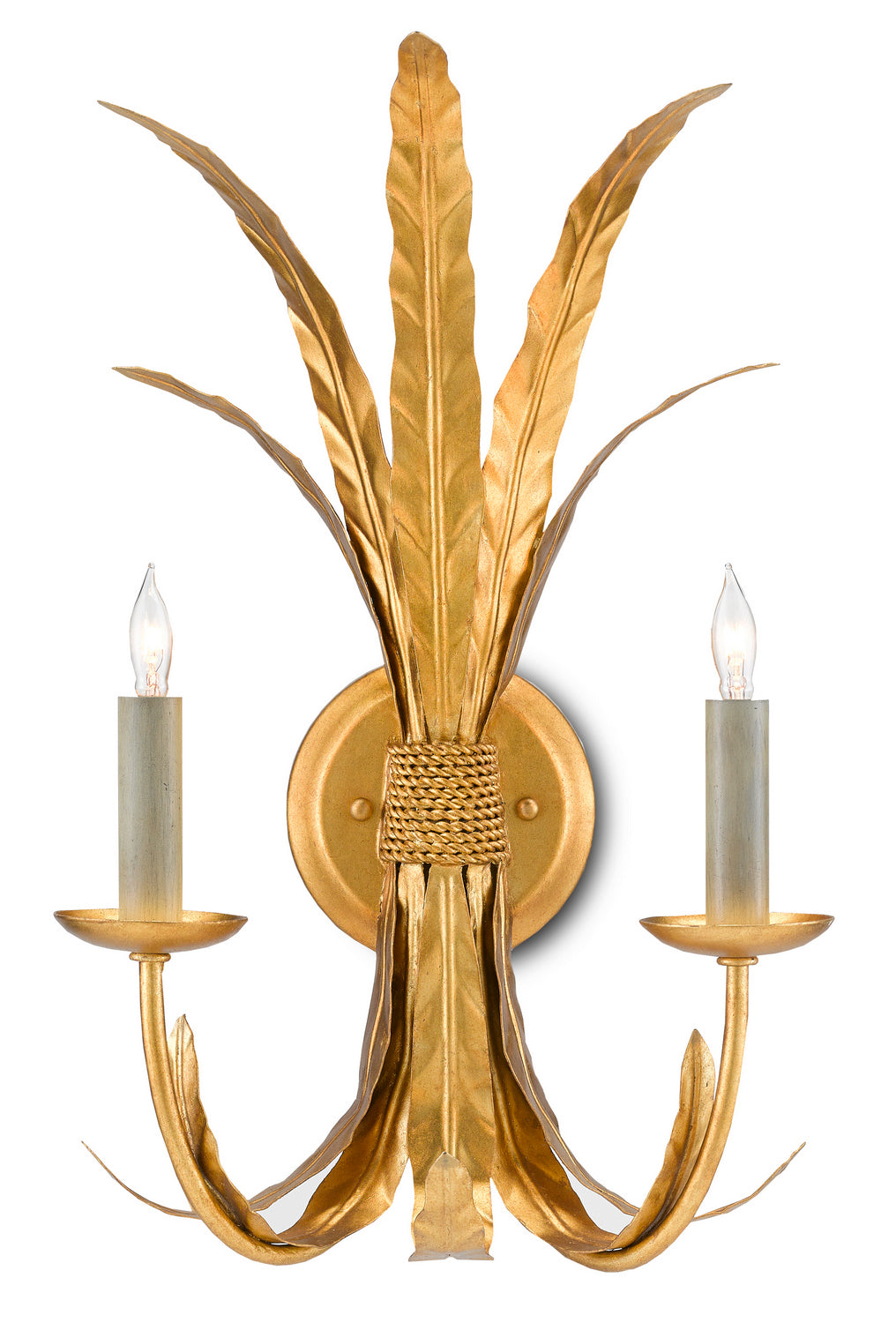 Currey and Company - 5000-0188 - Two Light Wall Sconce - Grecian Gold Leaf