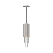 Alora - PD502204BNCR - LED Pendant - Bordeaux - Brushed Nickel/Clear Ribbed Glass