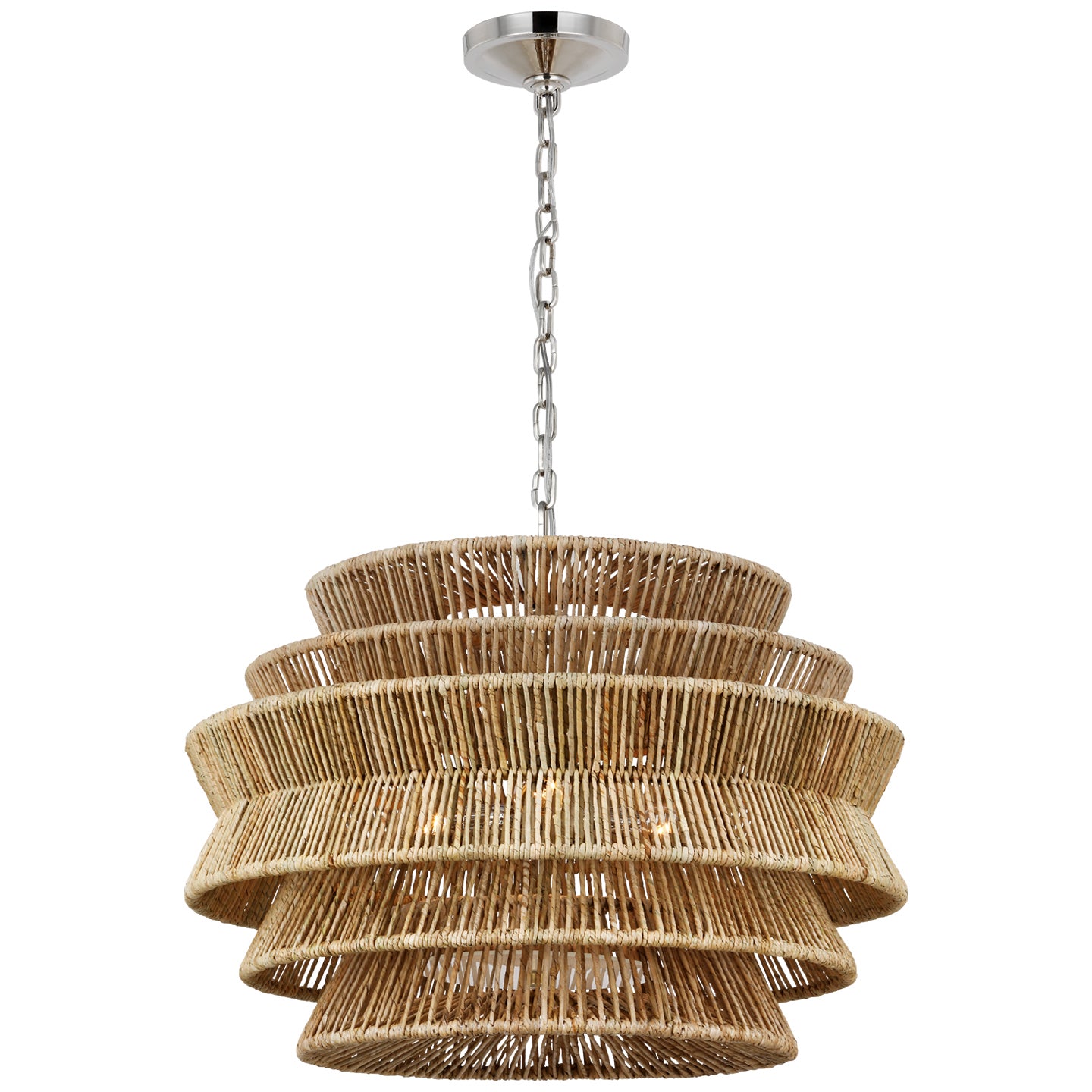 Visual Comfort Signature - CHC 5016PN/NAB - LED Chandelier - Antigua - Polished Nickel and Natural Abaca