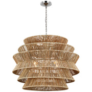 Visual Comfort Signature - CHC 5017PN/NAB - LED Chandelier - Antigua - Polished Nickel and Natural Abaca