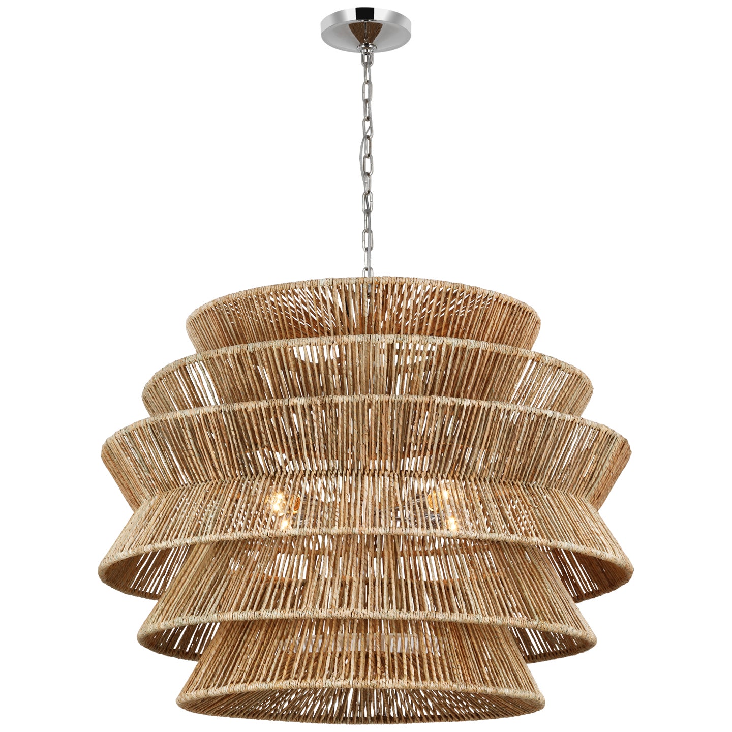 Visual Comfort Signature - CHC 5017PN/NAB - LED Chandelier - Antigua - Polished Nickel and Natural Abaca