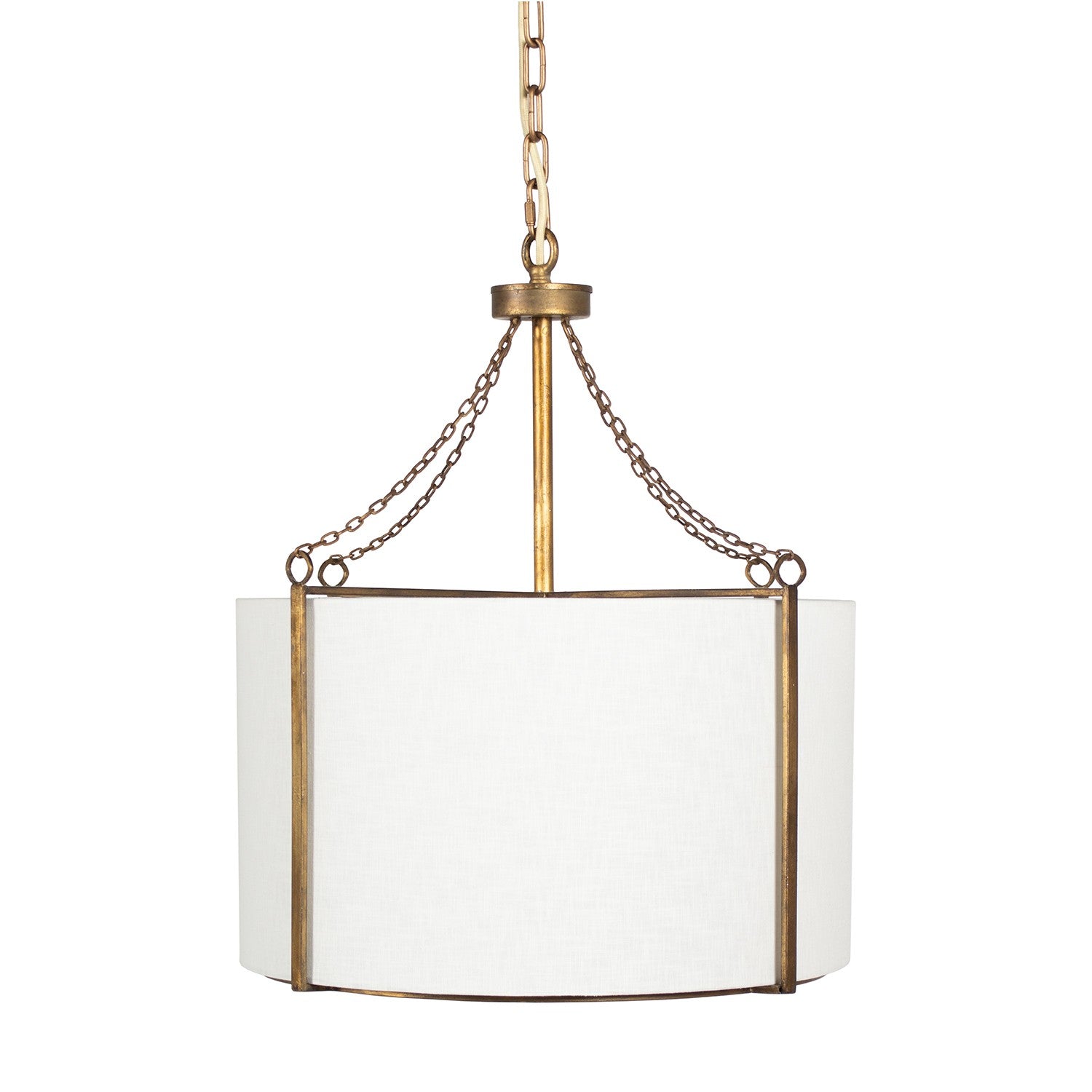 Gabby - SCH-158360 - Three Light Pendant - Ivan - Antique Gold/White Linen/White Acrylic Diffuser