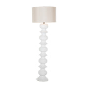 Gabby - SCH-175010 - One Light Floor Lamp - Claudius - Plaster White/Brushed Copper/Smoky Grey Linen