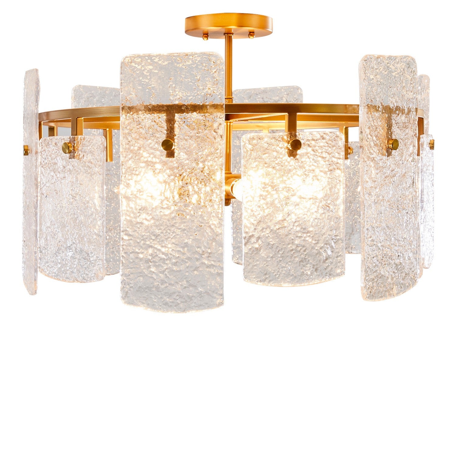 Gabby - SCH-175223 - Four Light Flush Mount - Augusta - Cast Glass/Antique Brass