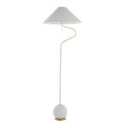 Gabby - SCH-175387 - One Light Floor Lamp - Lombard - Plaster White/Feather White Linen/Brass