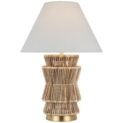Visual Comfort Signature - CHA 8015NAB/AB-L - LED Table Lamp - Antigua - Natural Abaca and Antique-Burnished Brass