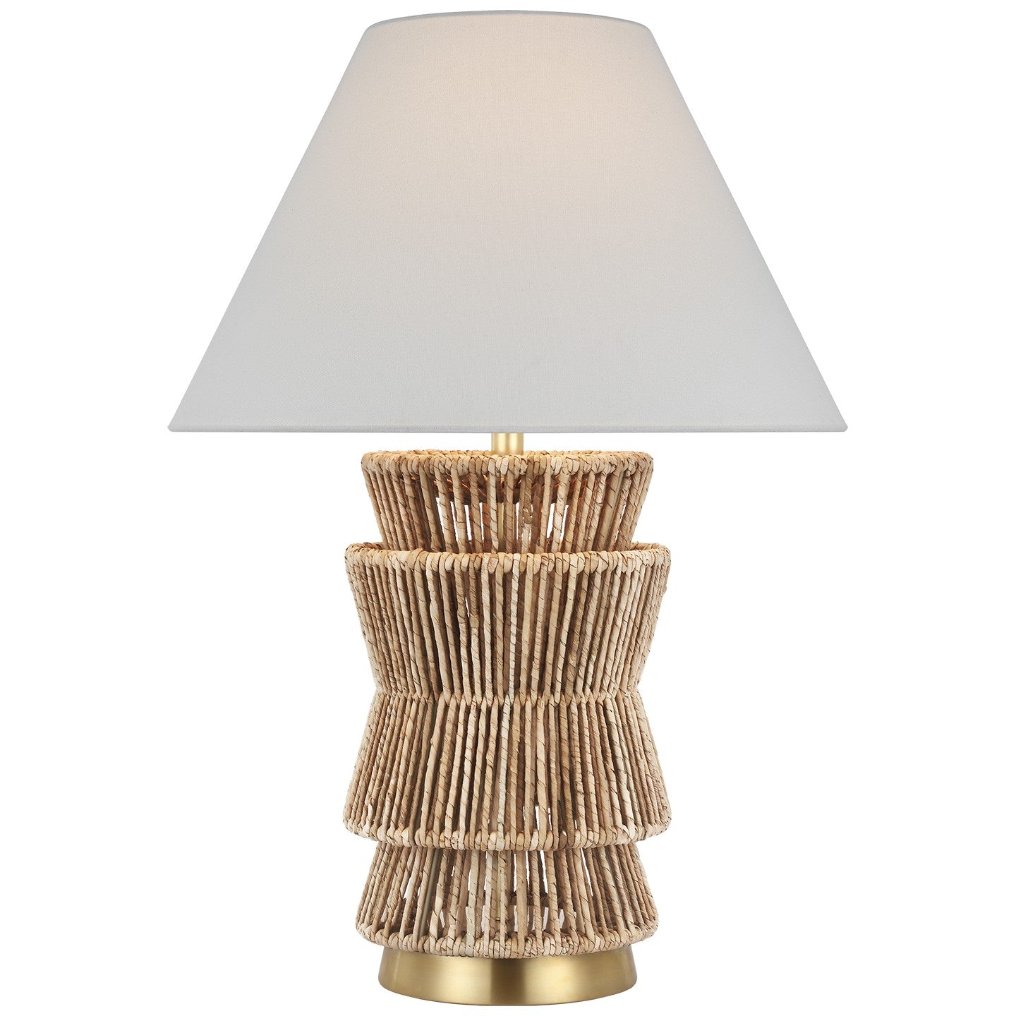 Visual Comfort Signature - CHA 8015NAB/AB-L - LED Table Lamp - Antigua - Natural Abaca and Antique-Burnished Brass