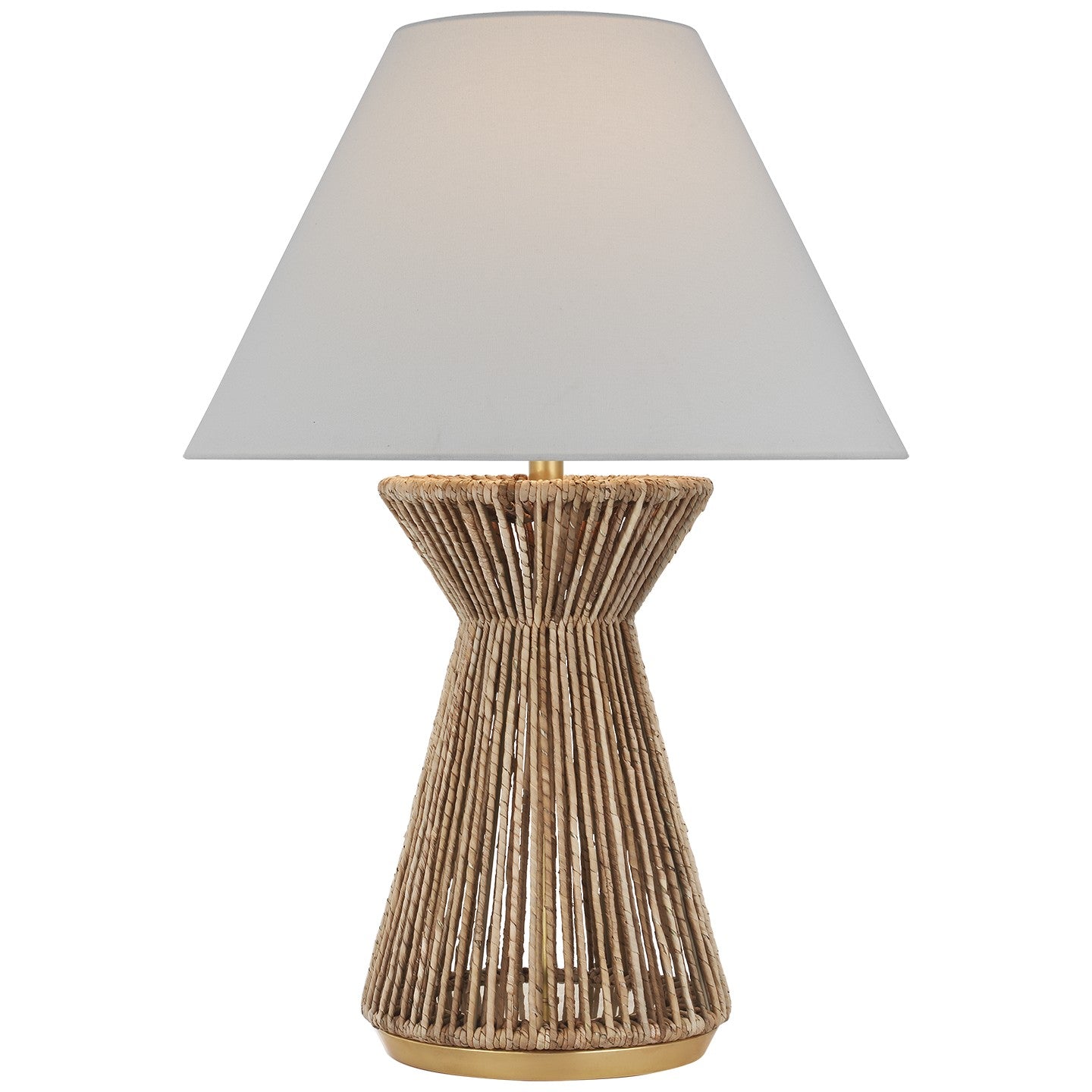 Visual Comfort Signature - CHA 8016NAB/AB-L - LED Table Lamp - Antigua - Natural Abaca and Antique-Burnished Brass