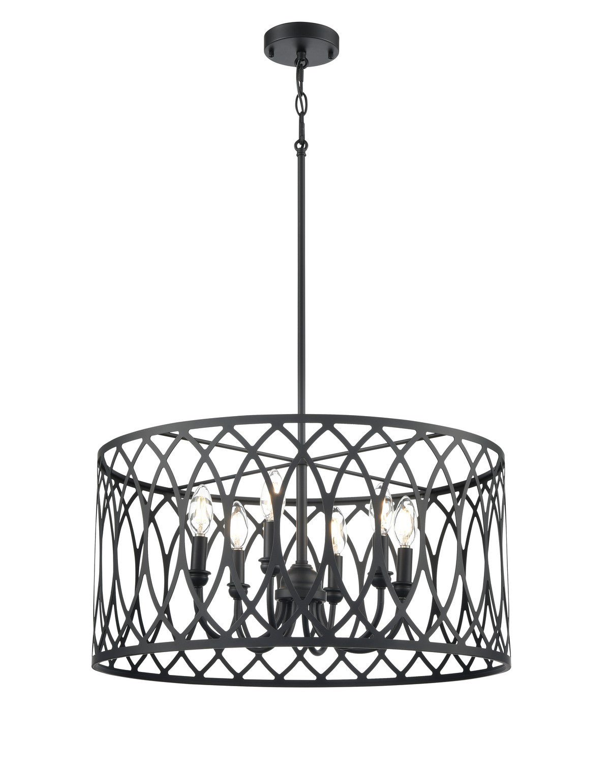 Millennium - 42106-MB - Six Light Pendant - Arelyn - Matte Black
