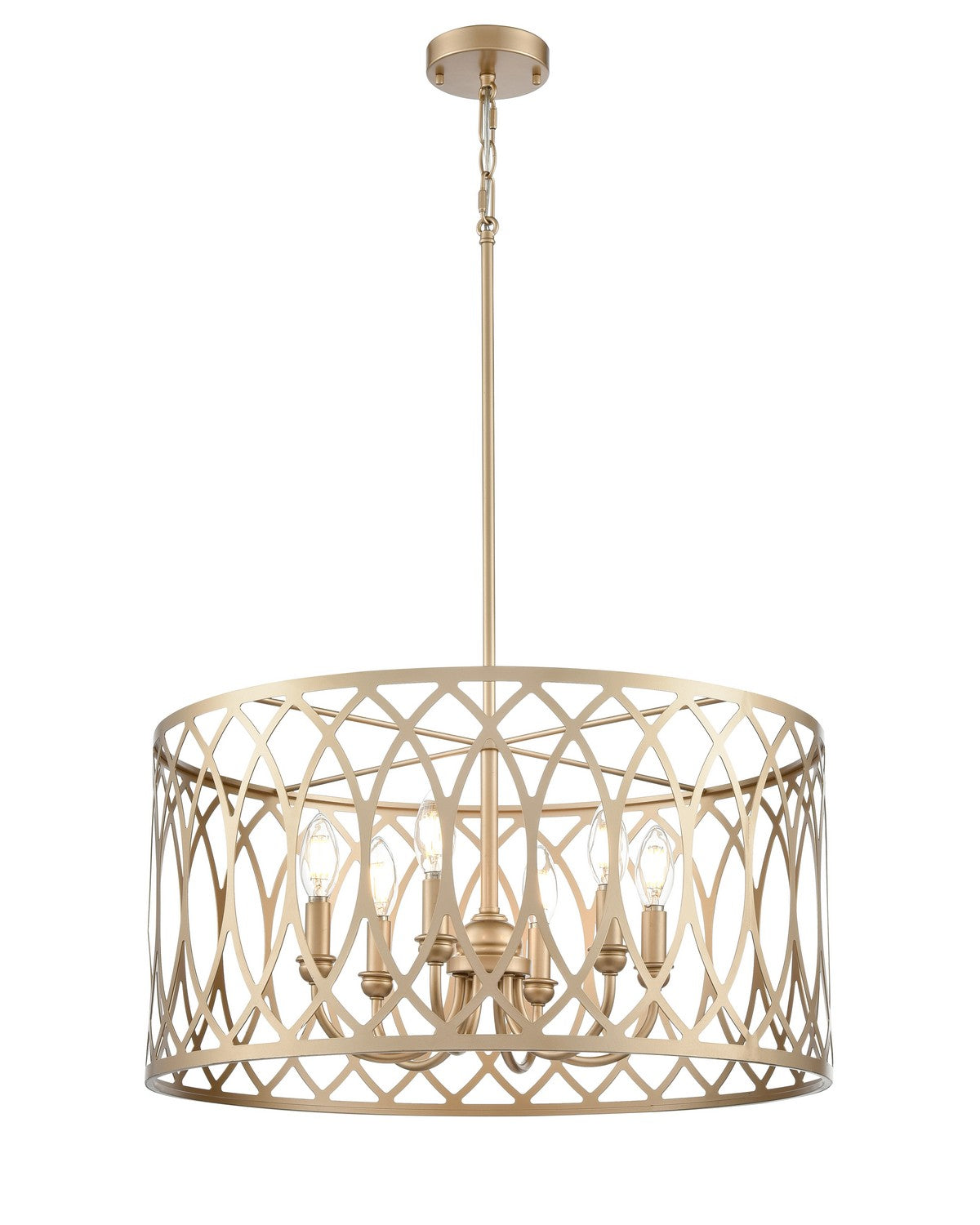 Millennium - 42106-PMG - Six Light Pendant - Arelyn - Painted Modern Gold