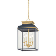 Hudson Valley - MDS2400-AGB/DBL - Four Light Lantern - Houghton - Aged Brass/Distressed Bronze