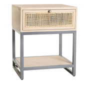 Box Cane Night Stand - White Wash
