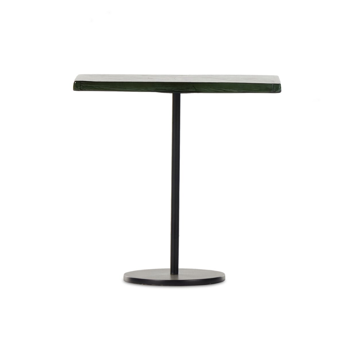 ZEVON END TABLE (MOSS CAST GLASS)