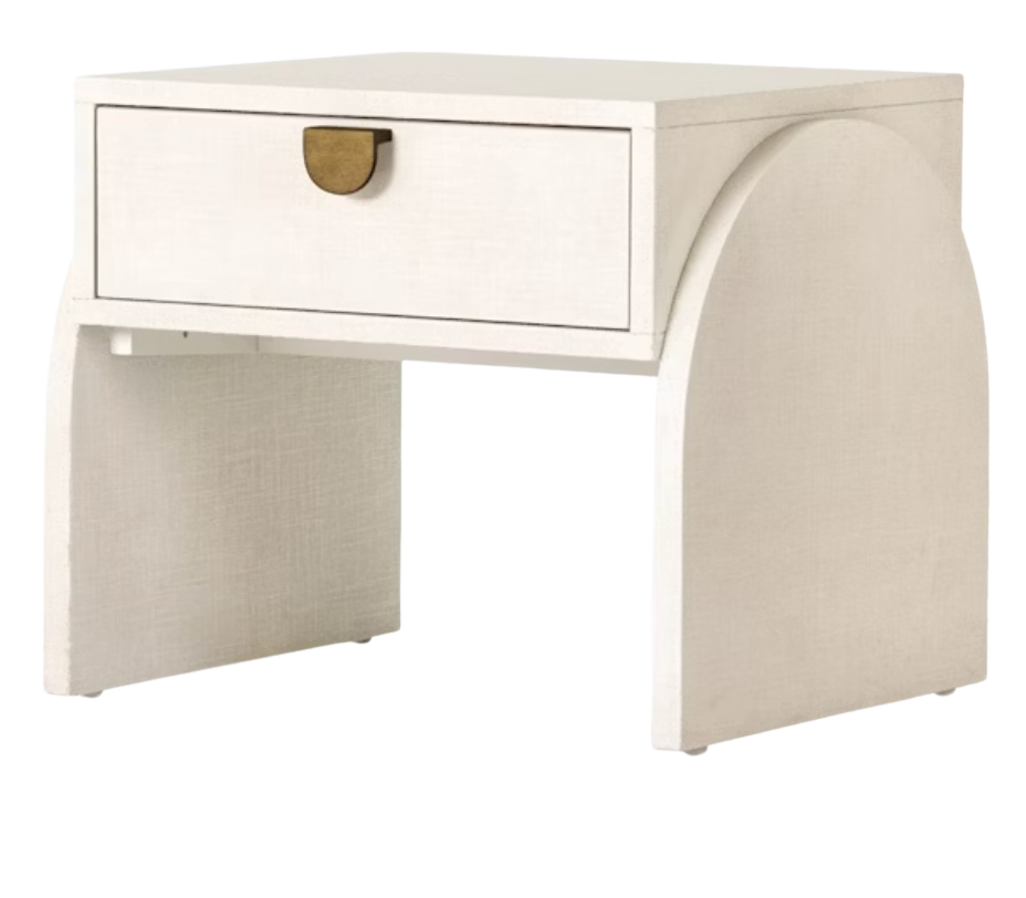 CRESSIDA END TABLE (IVORY PAINTED LINEN)
