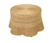 Bonnie Rattan Scalloped Coffee Table, Natural