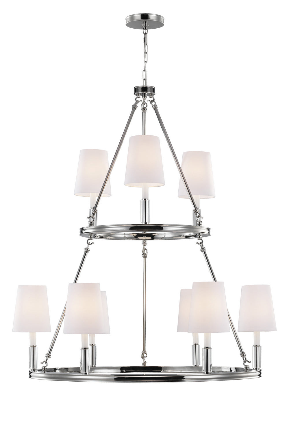 Visual Comfort Studio - F2937/3+6PN - Nine Light Chandelier - Lismore - Polished Nickel