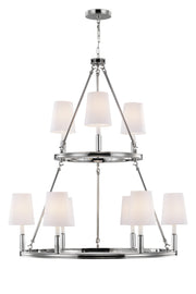 Visual Comfort Studio - F2937/3+6PN - Nine Light Chandelier - Lismore - Polished Nickel
