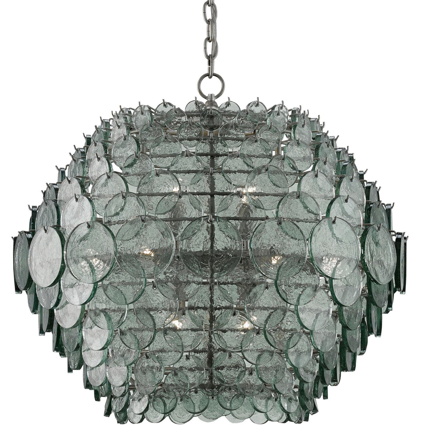 Currey and Company - 9000-0009 - 14 Light Chandelier - Painted Silver Granello