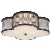 Visual Comfort Signature - AH 4015GM/CG-FG - Three Light Flush Mount - Basil - Gun Metal with Clear Glass
