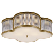 Visual Comfort Signature - AH 4015NB/CG-FG - Three Light Flush Mount - Basil - Natural Brass with Clear Glass