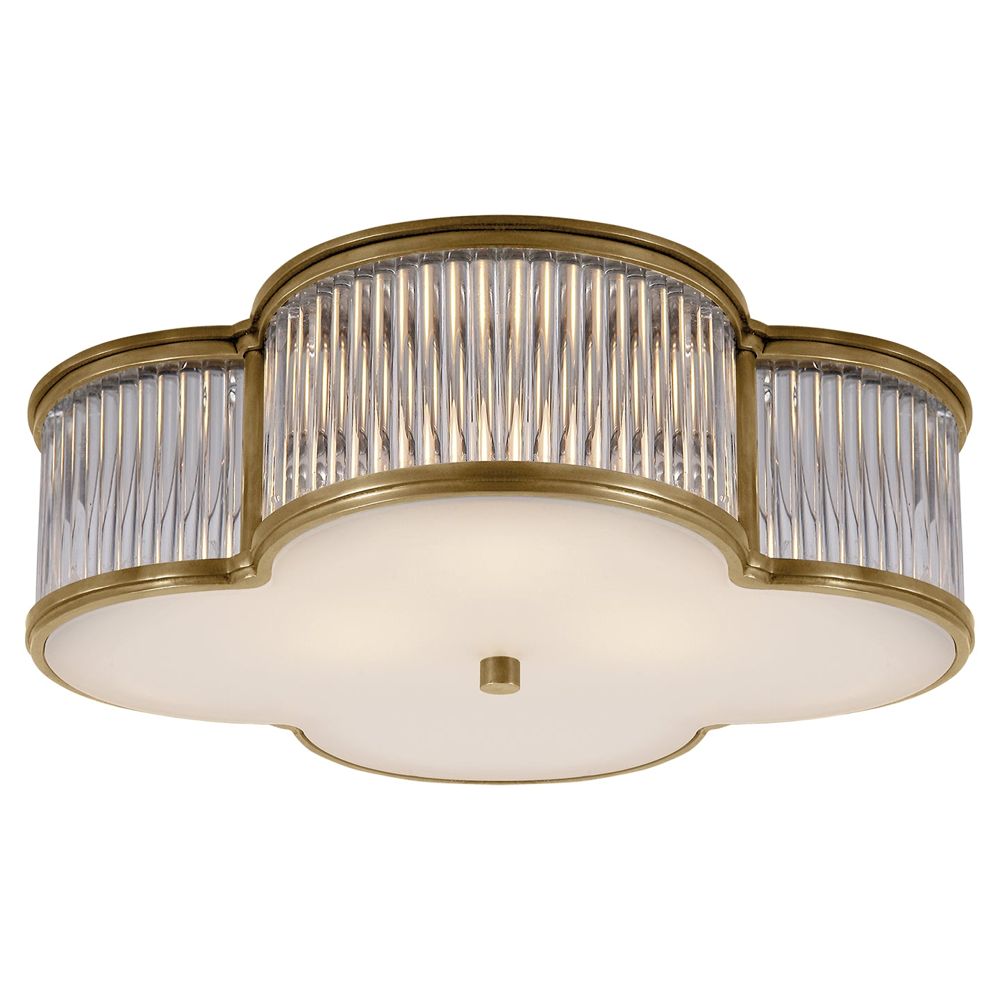 Visual Comfort Signature - AH 4015NB/CG-FG - Three Light Flush Mount - Basil - Natural Brass with Clear Glass