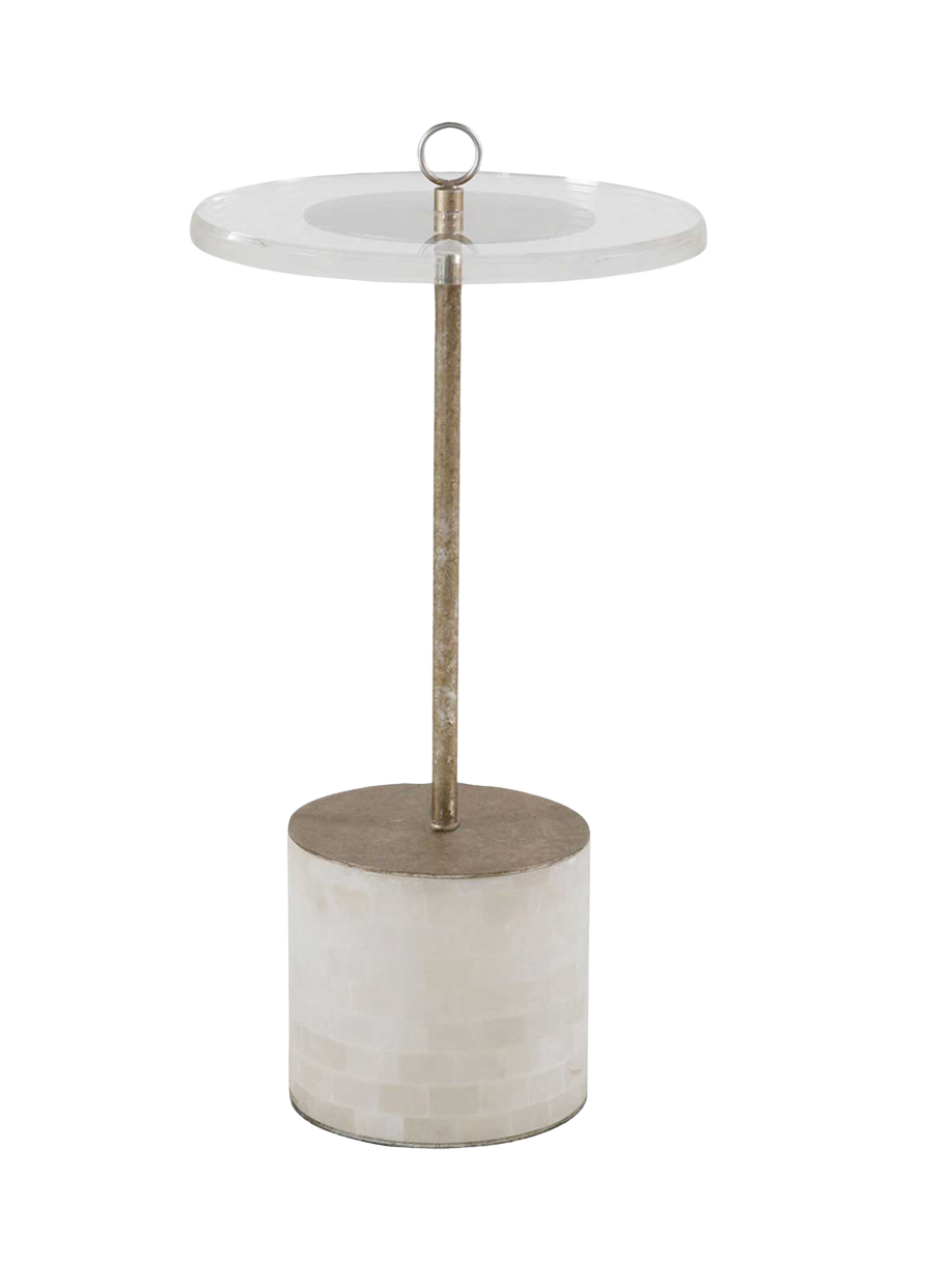Lexi Alabaster Clear Acrylic Round Table