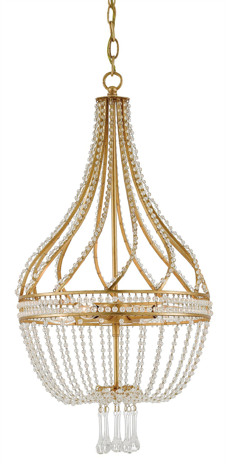 Currey and Company - 9000-0061 - Four Light Chandelier - Antique Gold Leaf