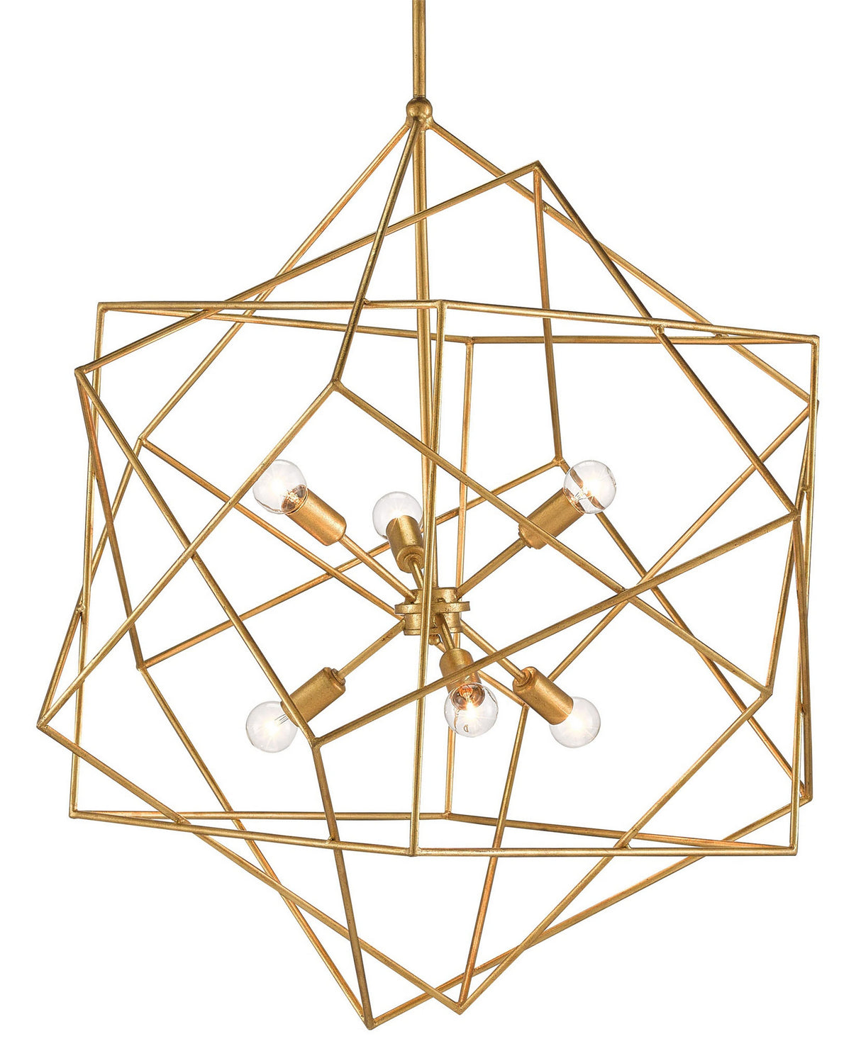 Currey and Company - 9000-0069 - Six Light Chandelier - Antique Gold Leaf