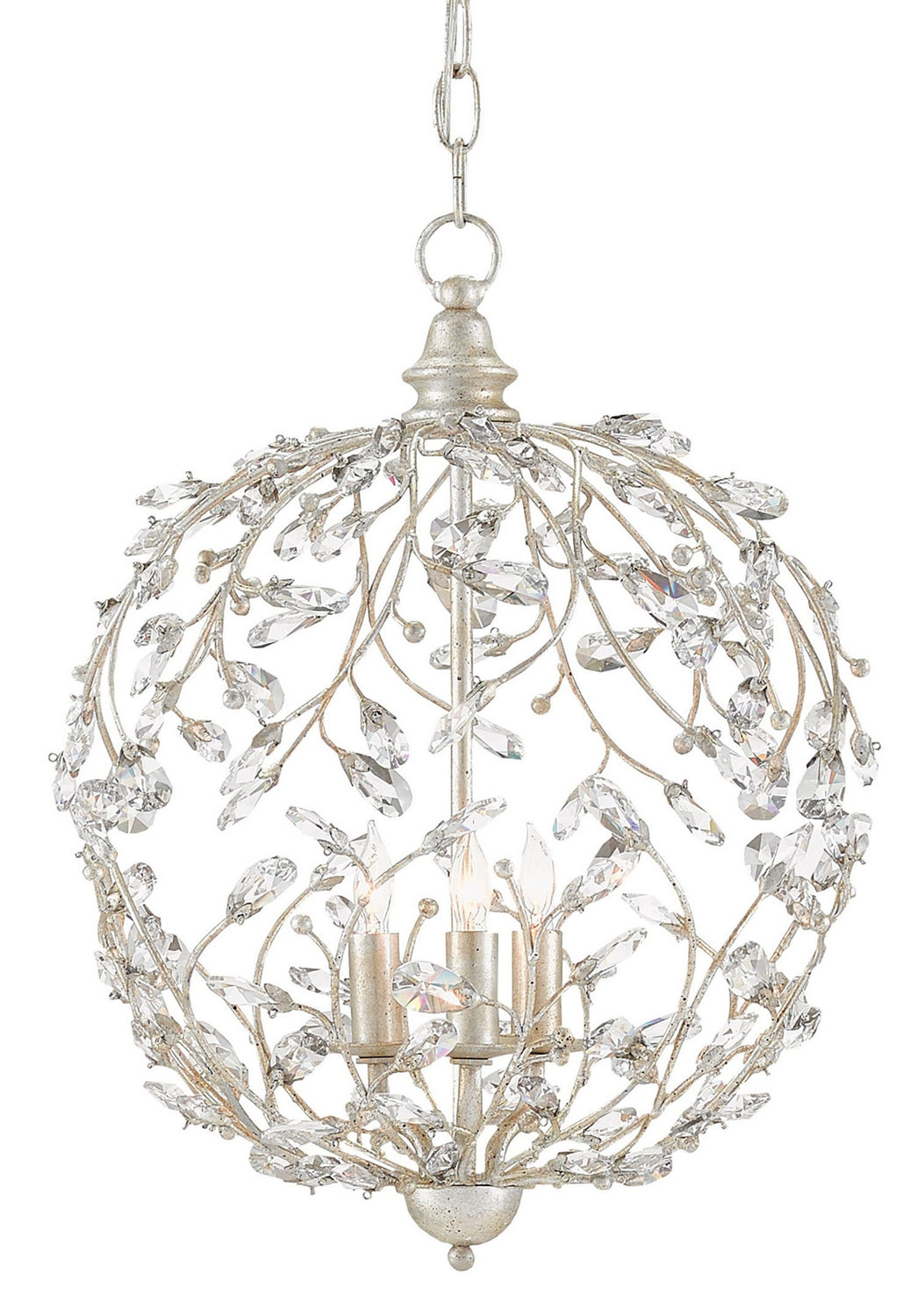 Currey and Company - 9000-0076 - Three Light Chandelier - Silver Granello