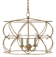 Currey and Company - 9000-0108 - Three Light Chandelier - Sicilian Gold Leaf