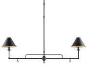 Currey and Company - 9000-0114 - Two Light Chandelier - French Black/Contemporary Gold Leaf Interior