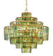 Currey and Company - 9000-0148 - Eight Light Chandelier - Dark Contemporary Gold Leaf/Green