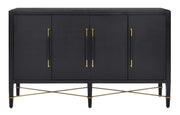 Currey and Company - 3000-0037 - Sideboard - Black Lacquered Linen/Champagne