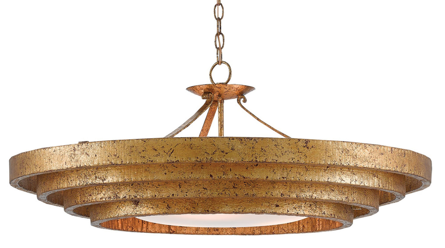 Currey and Company - 9000-0187 - Three Light Chandelier - Gold Leaf