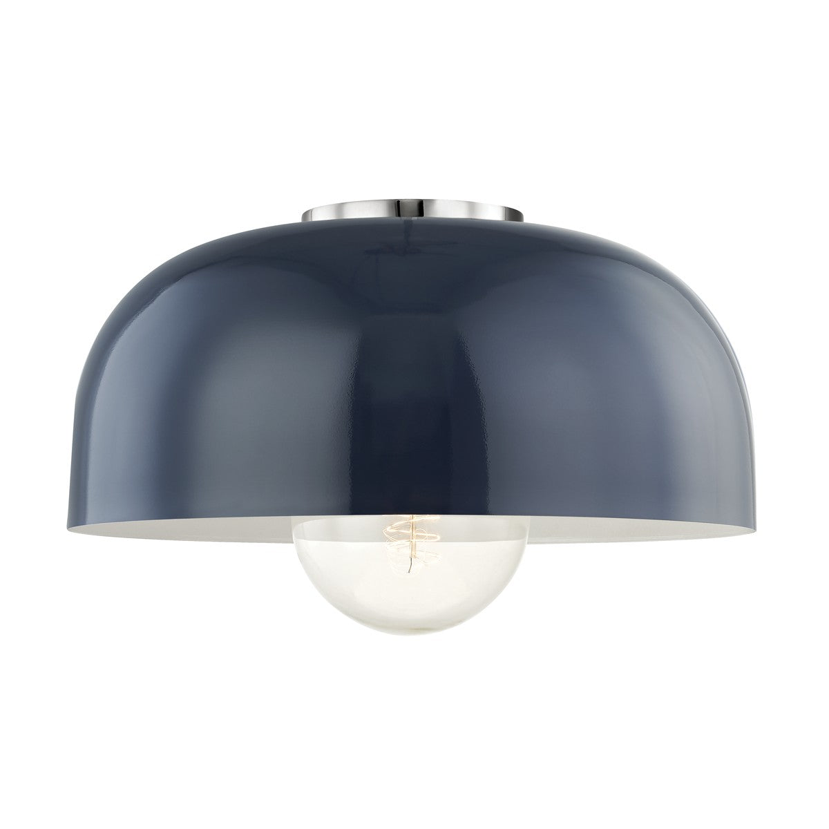 Mitzi - H199501L-PN/NVY - One Light Flush Mount - Avery - Polished Nickel/Navy