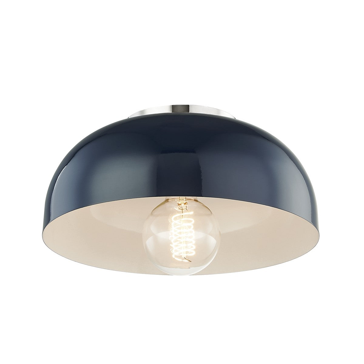 Mitzi - H199501S-PN/NVY - One Light Flush Mount - Avery - Polished Nickel/Navy
