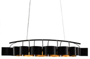 Currey and Company - 9000-0262 - Eight Light Chandelier - Satin Black/Contemporary Gold Leaf