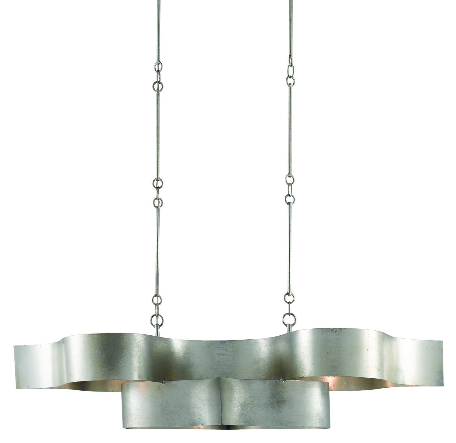 Currey and Company - 9000-0372 - Six Light Chandelier - Contemporary Silver Leaf