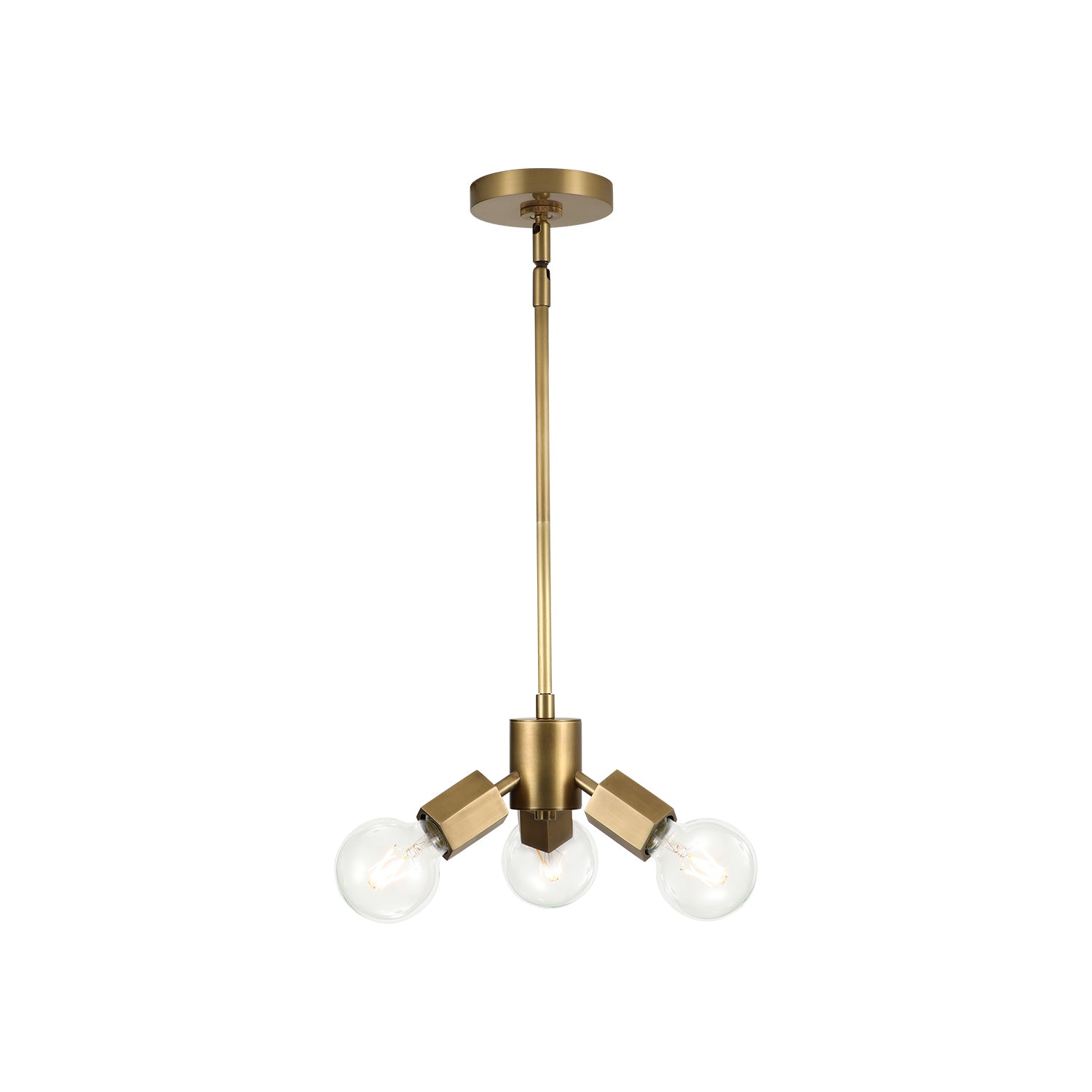 Alora - PD307003VB - Three Light Pendant - Hexa - Vintage Brass